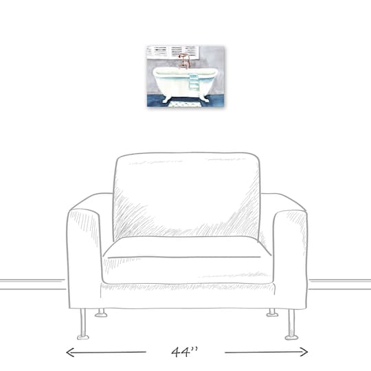 Clawfoot Bathtub 14" x 11" Canvas Wall Art